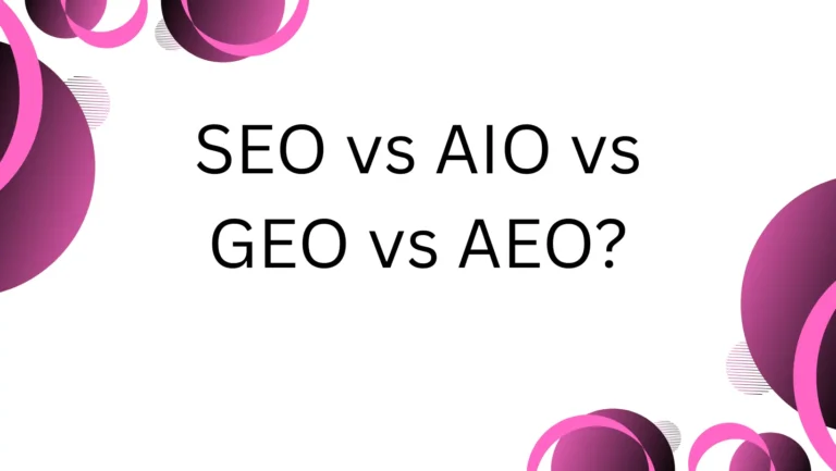 SEO vs AIO VS GEO vs AEO